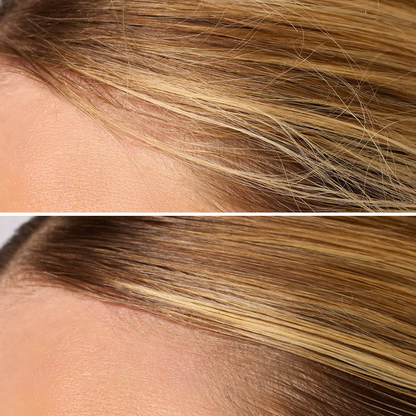 KITSCH Styling Taming Wand — model applying wand along hairline — Serum-like gel keeps hairs in place all day without feeling stiff — 2-in-1 product can also be used to tame unruly brows