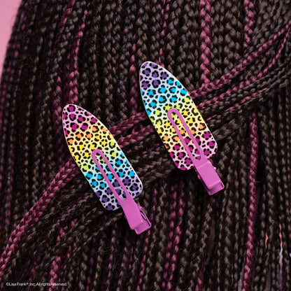 Lisa Frank x KITSCH XL Creaseless Clips Rainbow Leopard — Model 2