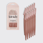 KITSCH Recycled Plastic Dermaplaners 12pc Set Terracotta - hero product shot