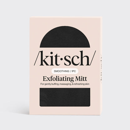 Close-up of Black Exfoliating Glove texture showing exfoliating surface