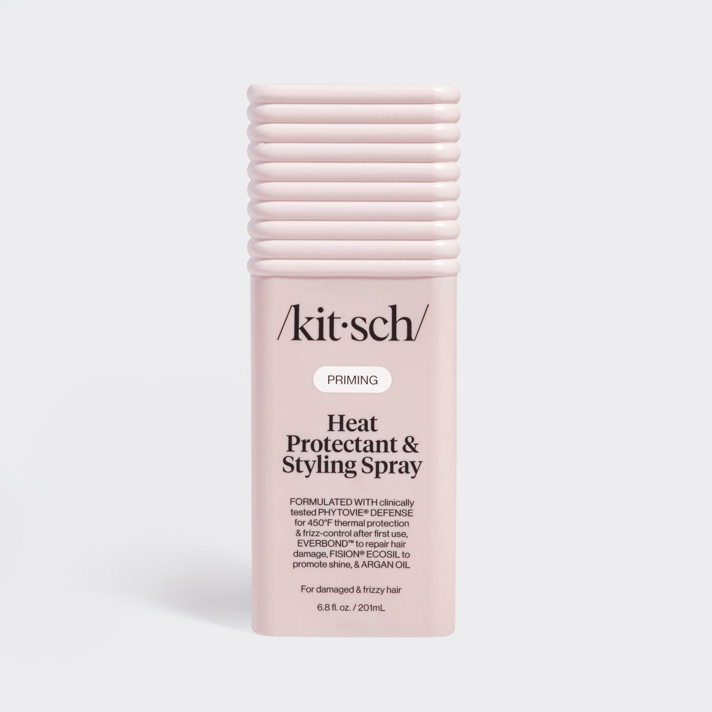 Kitsch Heat Protectant & Styling Mist bottle on a soft neutral background – thermal protection up to 450°F