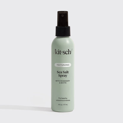 KITSCH Texturizing Sea Salt Spray — hero standalone bottle shot on light background — Formulated with rosemary, Biotin & Amaze® SP polymer — For sea-siren-approved beach waves — no crunch, just touchable texture — 6 fl oz / 177 mL