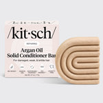 KITSCH Repairing Argan Oil Conditioner Bar — hero product shot — Formulated with Fision® EcoSil clinically proven to increase appearance of shine after 5 uses — enriched with PhytoVie® Defense to aid in recovery for damaged hair