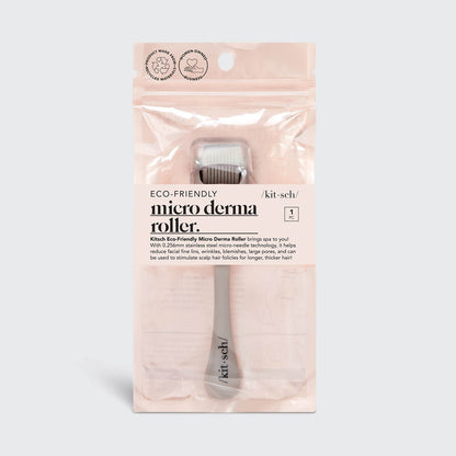 Kitsch Micro Derma Roller in Warm Gray shown with serum bottle for absorption routine